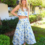 FLORAL JACQUARD TOP AND MIDI SKIRT