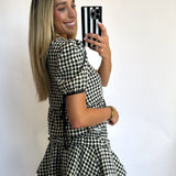 BLACK GINGHAM RUFFLE SET