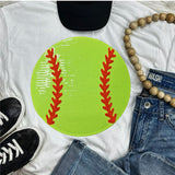 WHITE SEQUIN SOFTBALL TEE