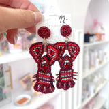 LOBSTER BEADED EARRINGS