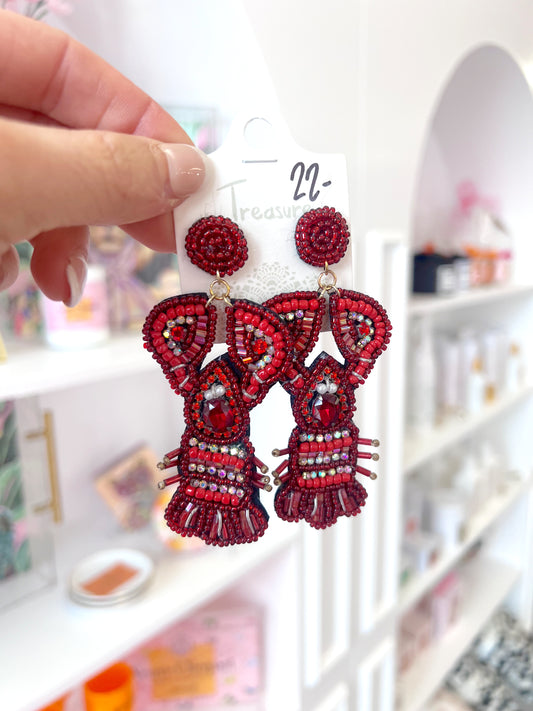 LOBSTER BEADED EARRINGS