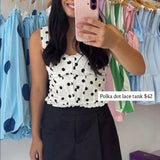 POLKA DOT LACE TANK