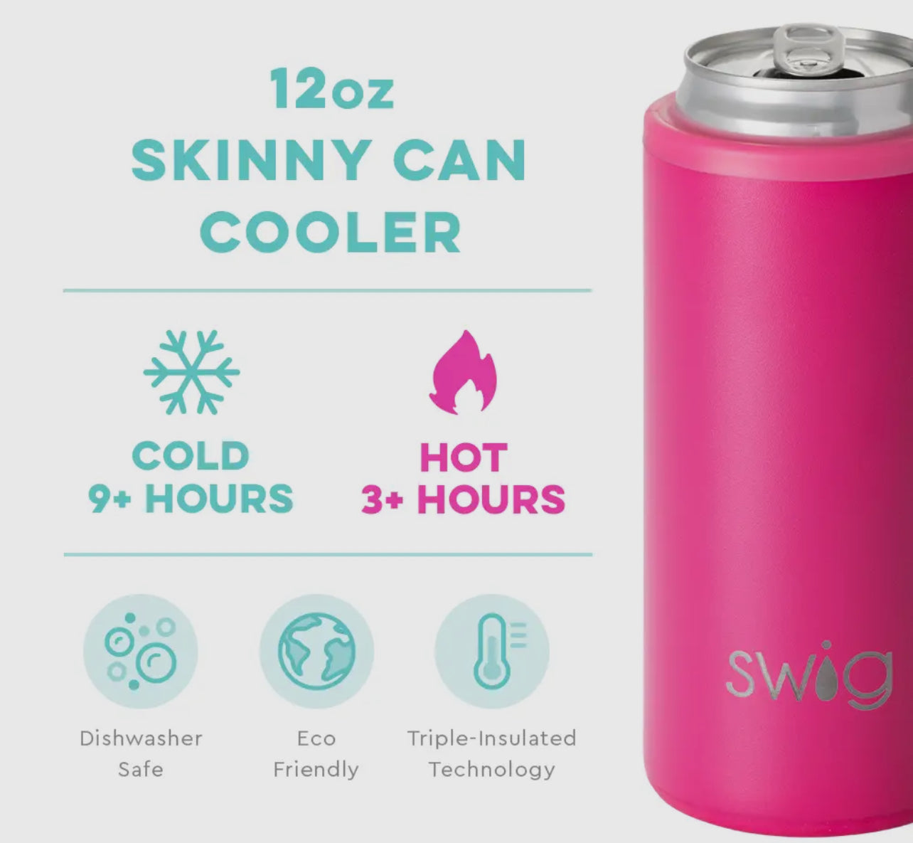 SWIG HOT PINK SKINNY CAN COOLER