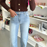 RISEN LIGHT HIGH RISE STRAIGHT JEANS