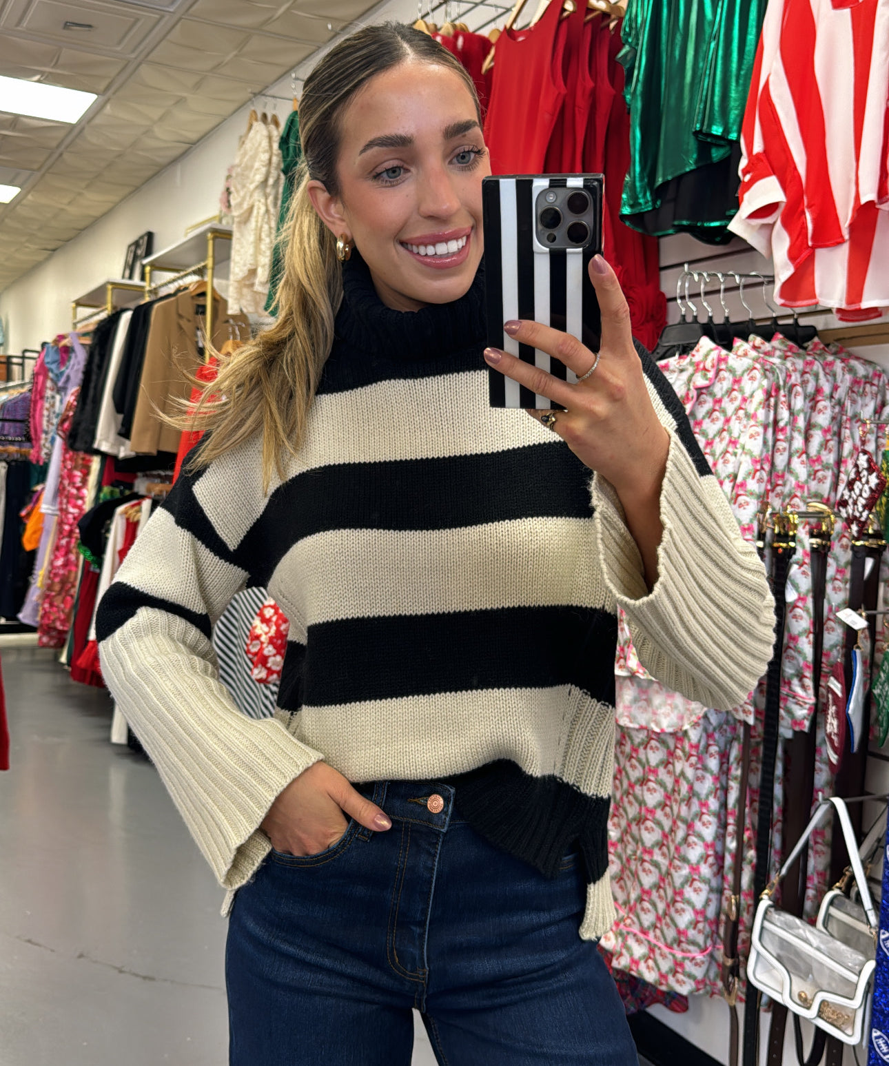 Kaila Oversized Knit Striped Sweater