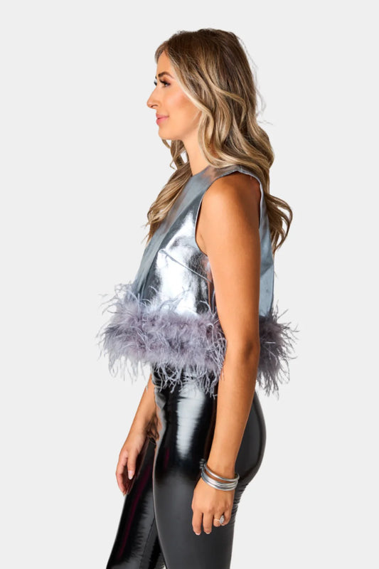 BUDDYLOVE QUEENIE SILVER FEATHER TANK