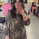 Red Striped Leopard Dress