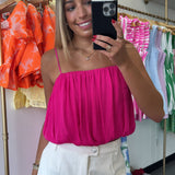 HOT PINK BUBBLE TANK TOP