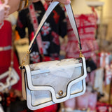 WHITE ENVELOPE SHOULDER CLEAR PURSE