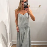 HUNTER GREEN CORSET MAXI DRESS