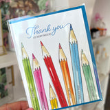 COLORFUL PENCILS THANK YOU CARD