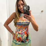 LBK Abstract Football Player Print Dress