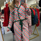 CANDY CANE STRIPE SATIN PAJAMA SET