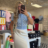 BABY BLUE POLKA DOT CARDIGAN