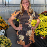 Floral Fitted Cutout Wast Mini Dress