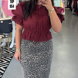 LEOPARD MAXI DENIM SKIRT