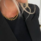 GOLD XL BEADED LAYERED NECKLACE