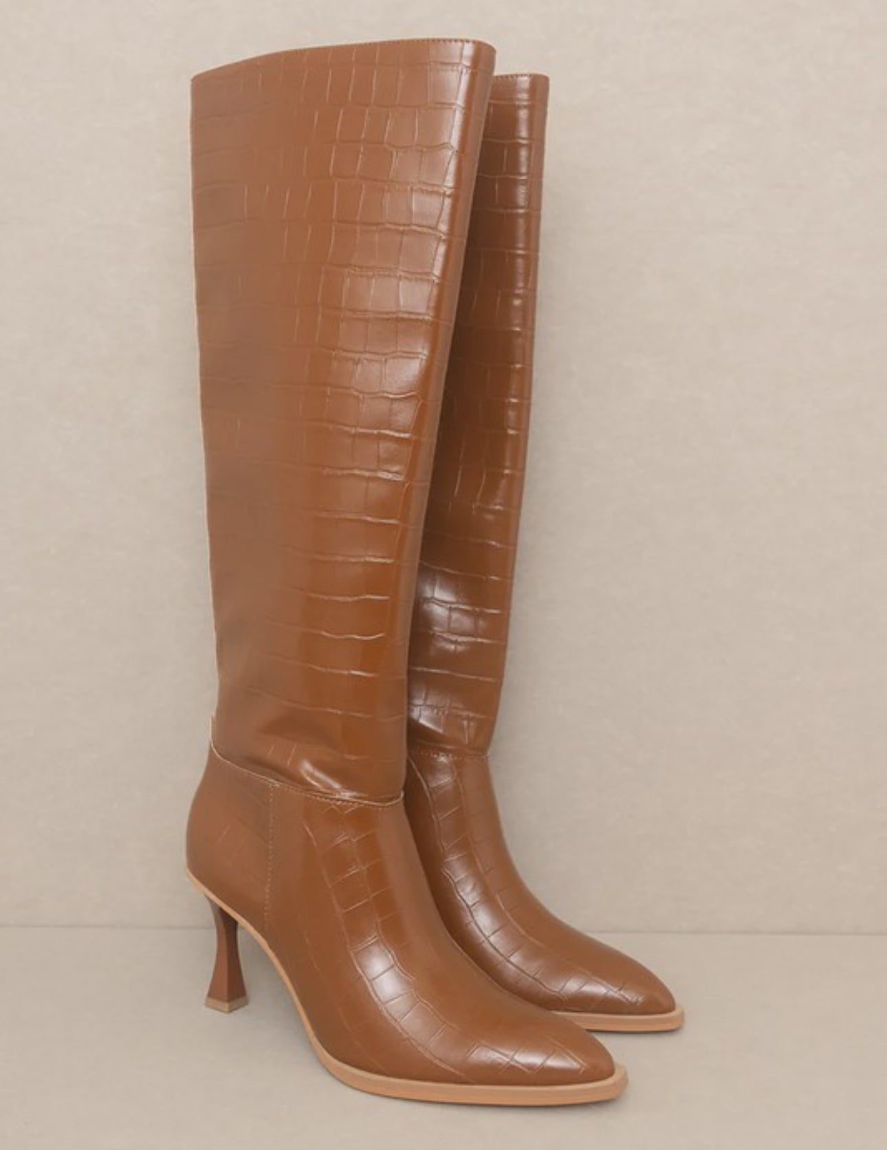 BROWN REPTILE HIGH BOOTS