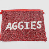 AGGIES BEADED POUCH