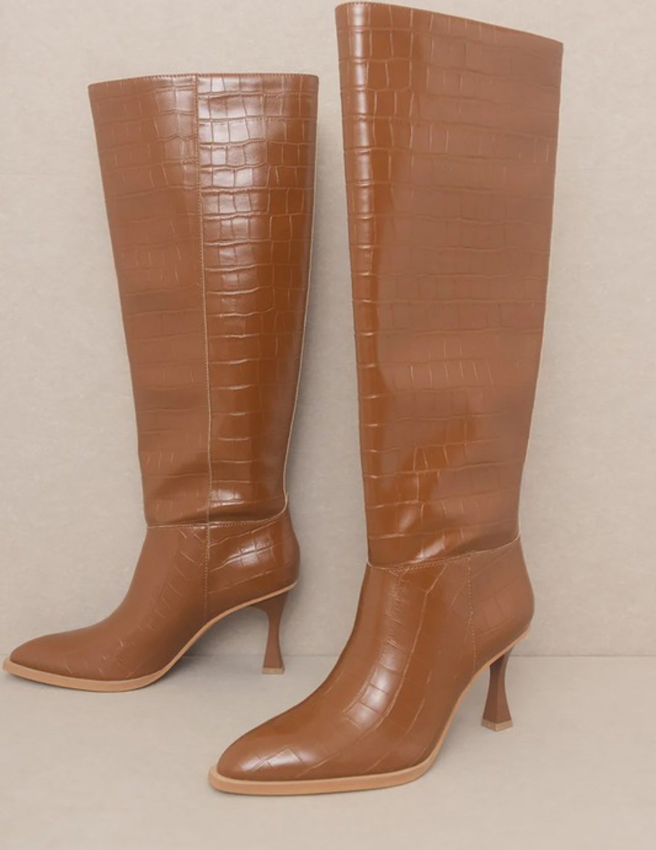 BROWN REPTILE HIGH BOOTS