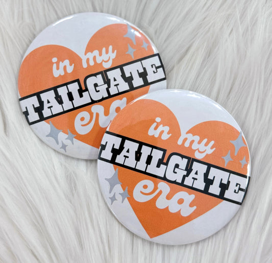 IN MY TAILGATE ERA ORANGE BUTTON