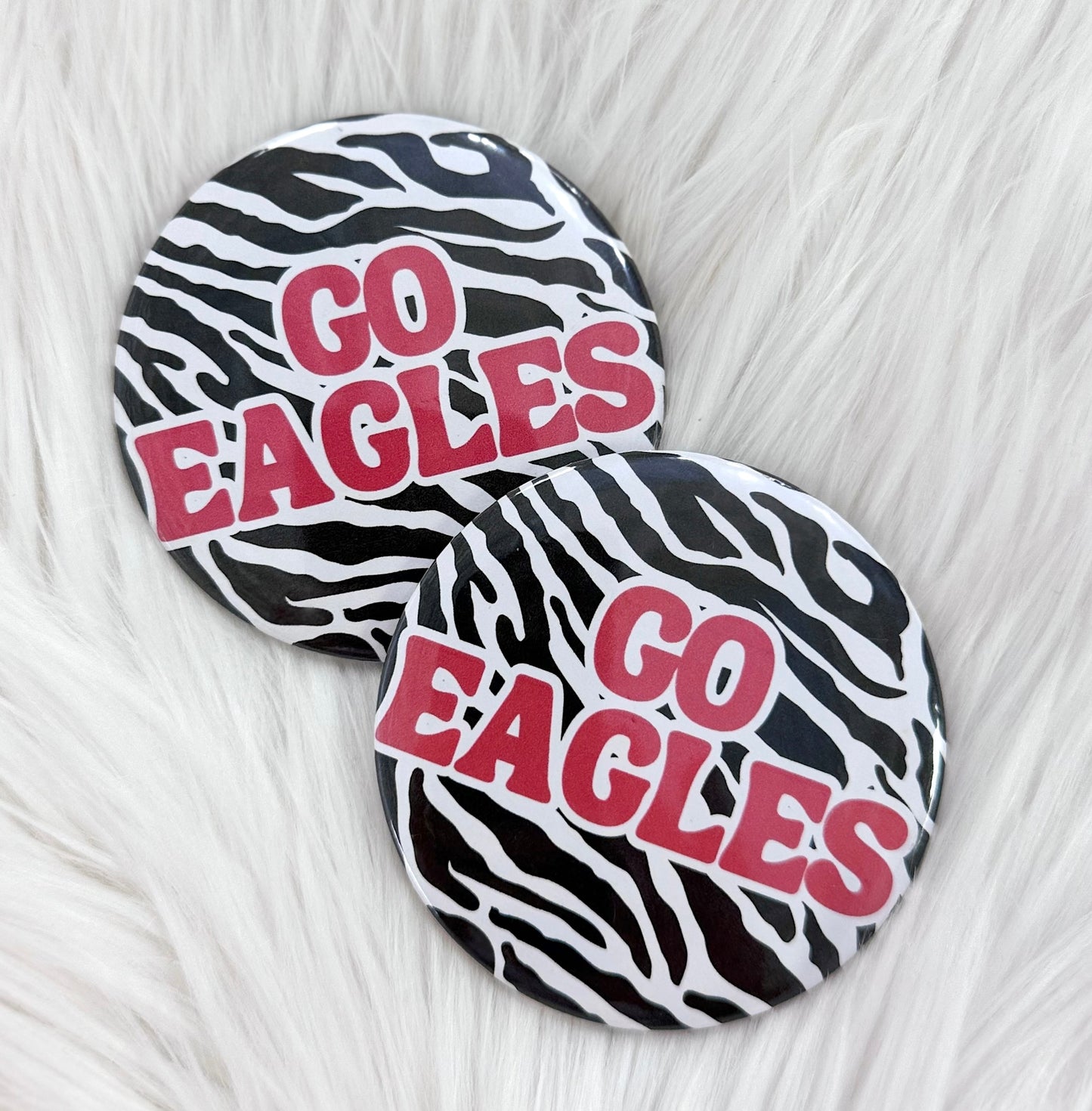 ZEBRA PRINT GO EAGLES BUTTON