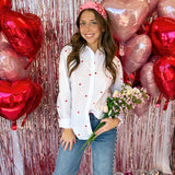 HEART POPLIN EMBROIDERY BLOUSE