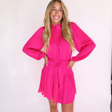 PINK HARMONY GROOVER BUTTON UP MINI DRESS