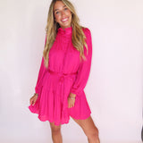 PINK HARMONY GROOVER BUTTON UP MINI DRESS