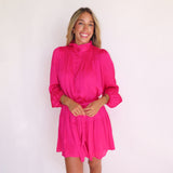PINK HARMONY GROOVER BUTTON UP MINI DRESS