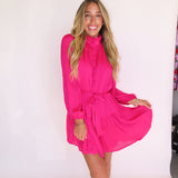 PINK HARMONY GROOVER BUTTON UP MINI DRESS