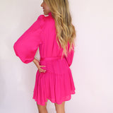 PINK HARMONY GROOVER BUTTON UP MINI DRESS