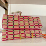 PINK & GREEN BEADED CLUTCH