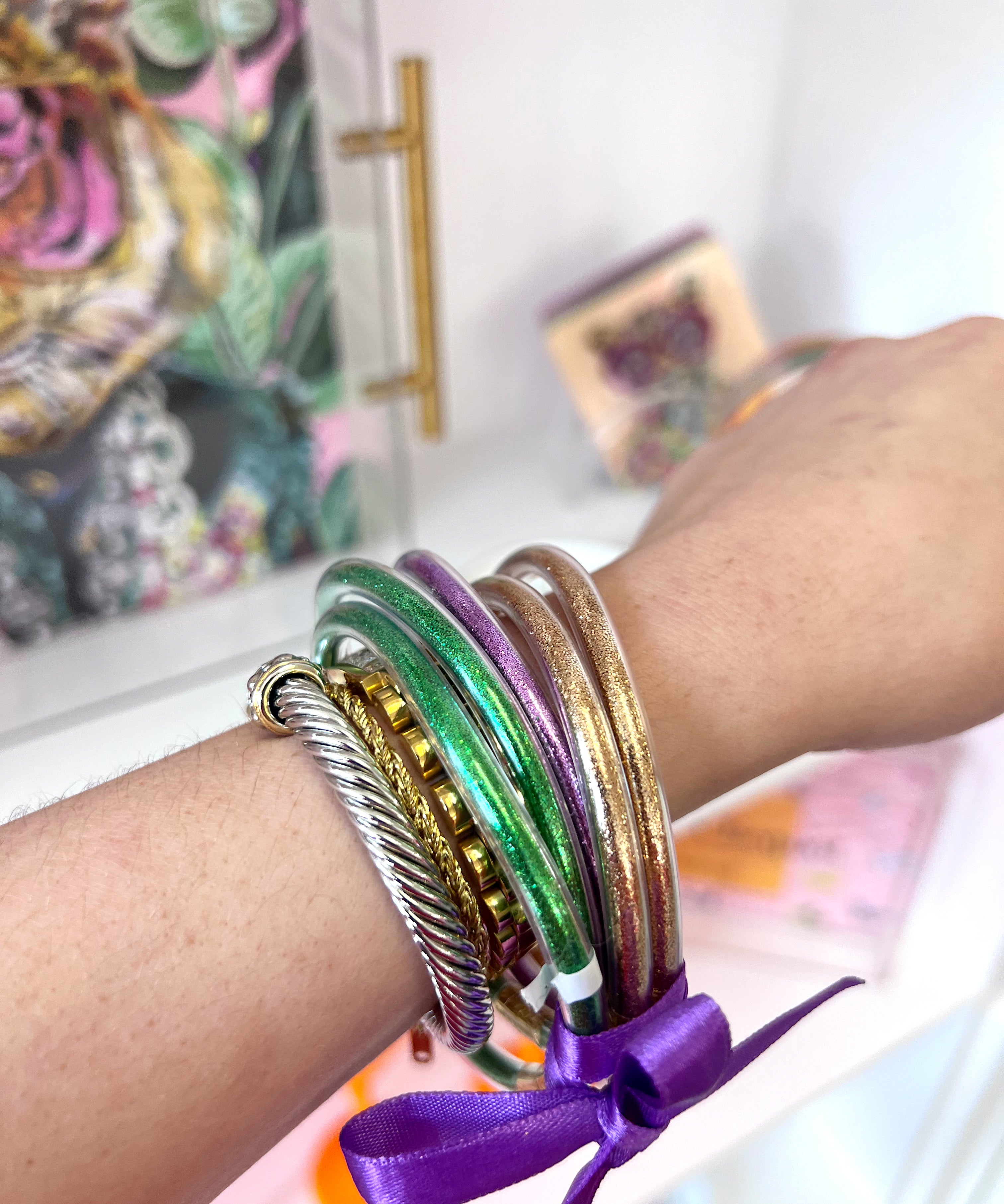 GREEN/ PURPLE/ GOLD BANGLE