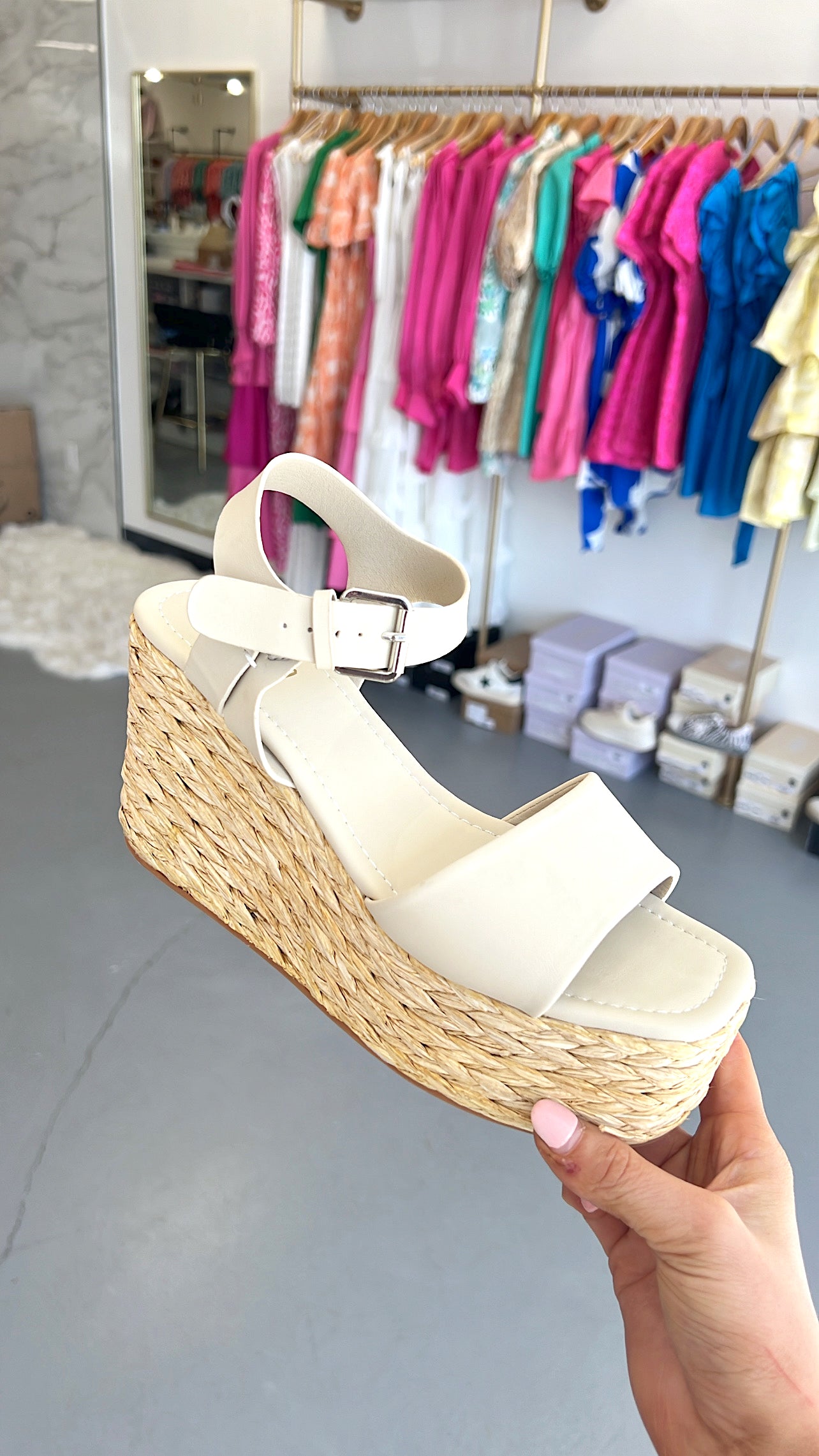 RAFFIA PLATFORM WEDGES