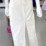 JBD WHITE MAXI DENIM SLIT SKIRT