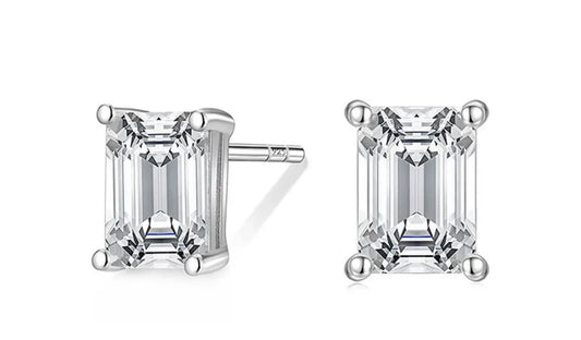 RECTANGLE DIAMOND STUDS