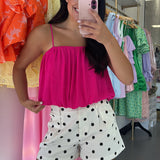 HOT PINK BUBBLE TANK TOP