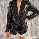 BLACK SEQUIN BLAZER