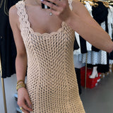 NATURAL HAND CROCHET DRESS