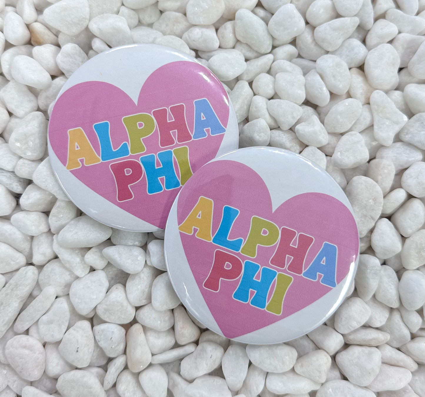 ALPHA PHI HEART BUTTON