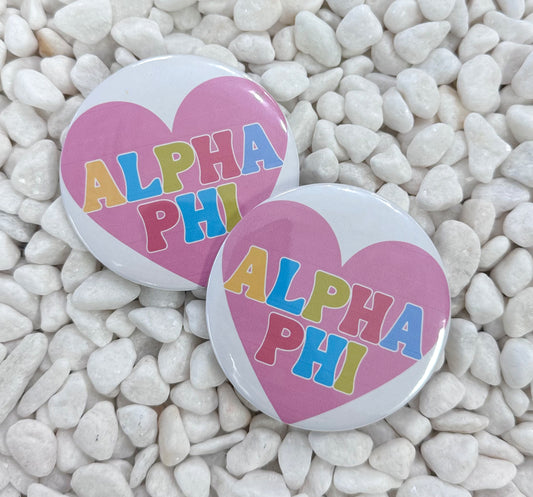 ALPHA PHI HEART BUTTON