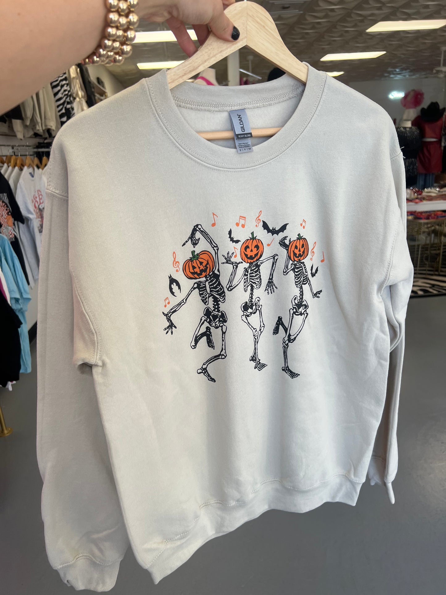 DANCING SKELETON GRAPHIC SWEATSHIRT