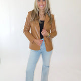 CAMEL PLEATHER BLAZER