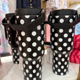 BLACK POLKA DOT TUMBLER