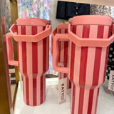 PINK & WINE STRIPED TUMBLER