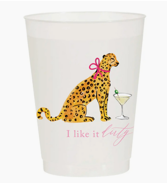 I LIKE IT DIRTY CHEETA MARTINI FROSTED CUPS