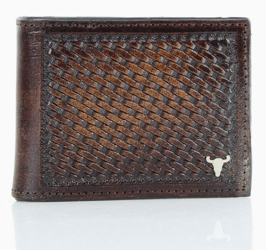 AMERICAN BISON TOOLED LEATHER WALLET