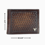 AMERICAN BISON TOOLED LEATHER WALLET