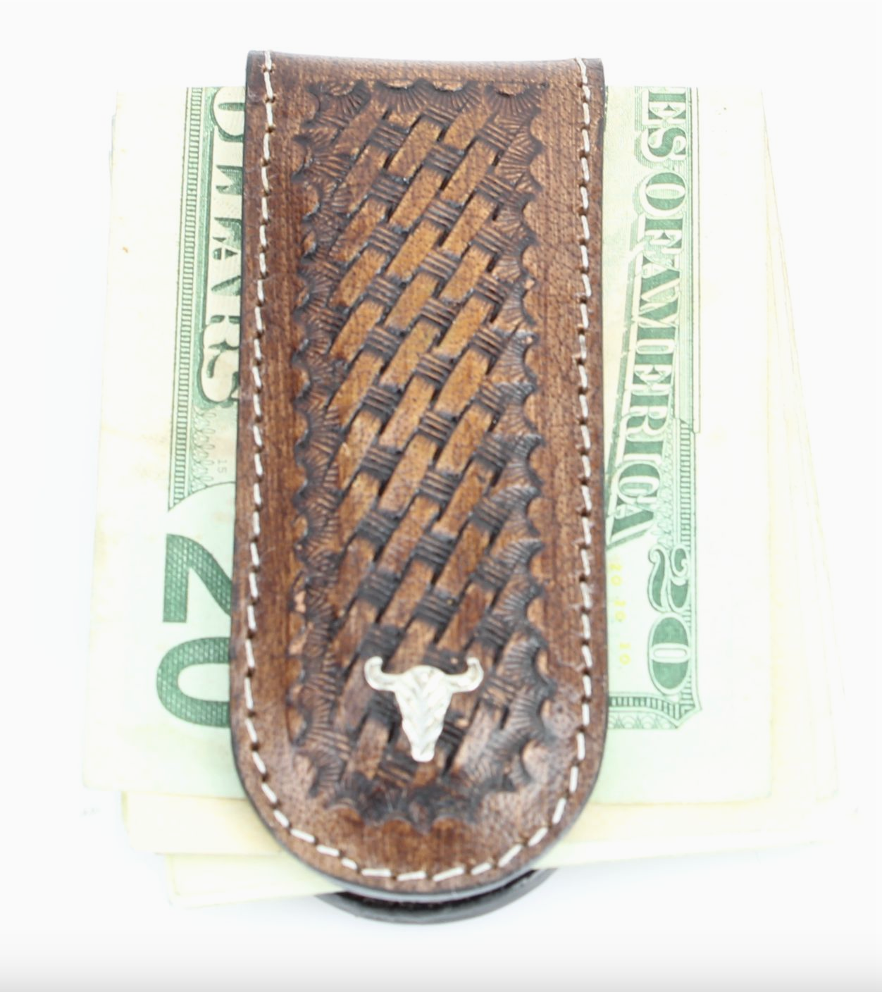 AMERICAN BISON TOOLED MAGNETIC MONEY CLIP